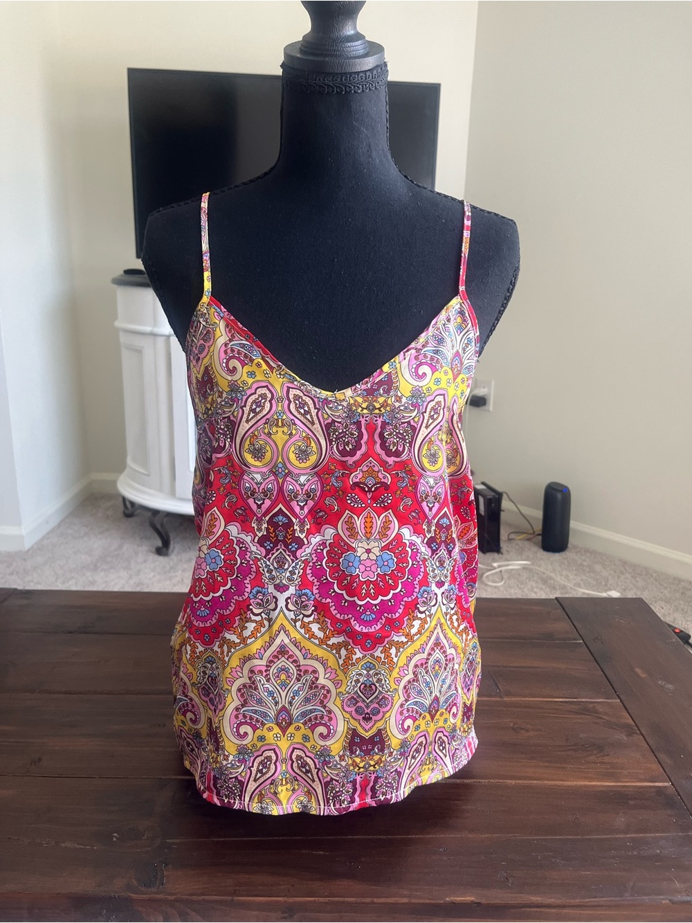 Primark Pink Paisley Print Spaghetti Strap Top